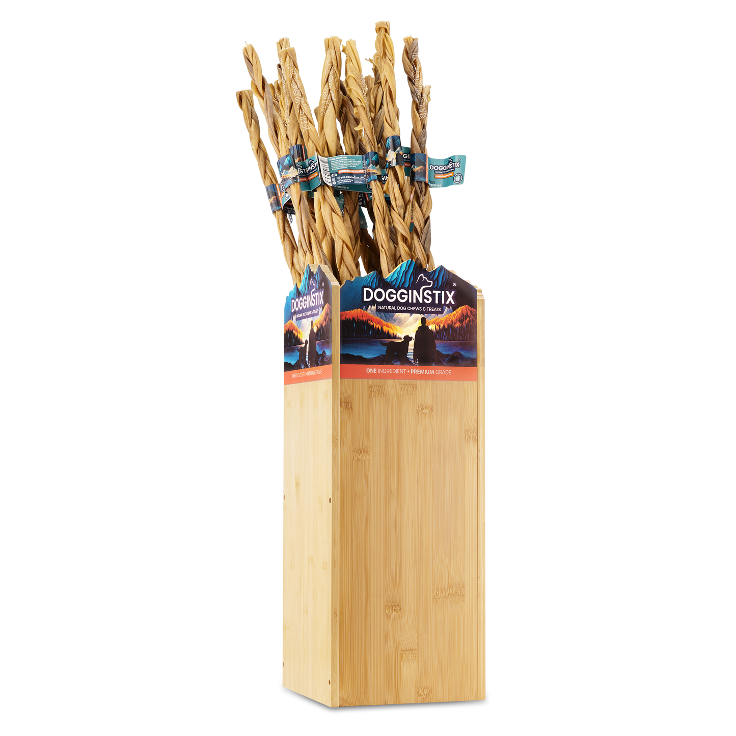 Empty 24" Bamboo Display Box (Fits: Bullysticks 24" Cane, Braided Lamb Collagen 24" & Braided Beef Tripe 24")