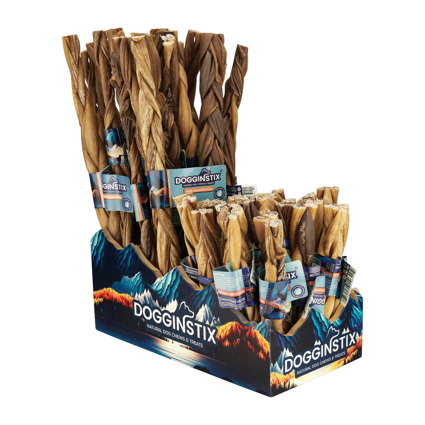Empty Bamboo Counter Display (Fits: Bullystick 6" & 12" Standard, Jumbo & Monster, Lamb Collagen 6", 12" & Twist, Lamb Collagen Barbell, Braided Beef Tripe 6" & 12")