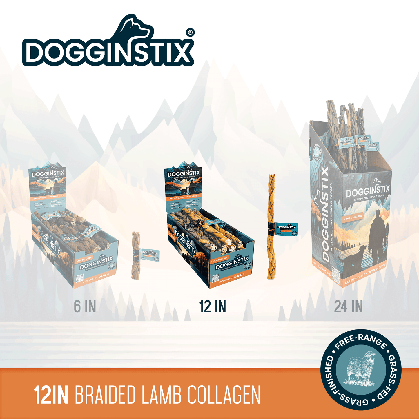 Braided Lamb Collagen 12" - Case of 20