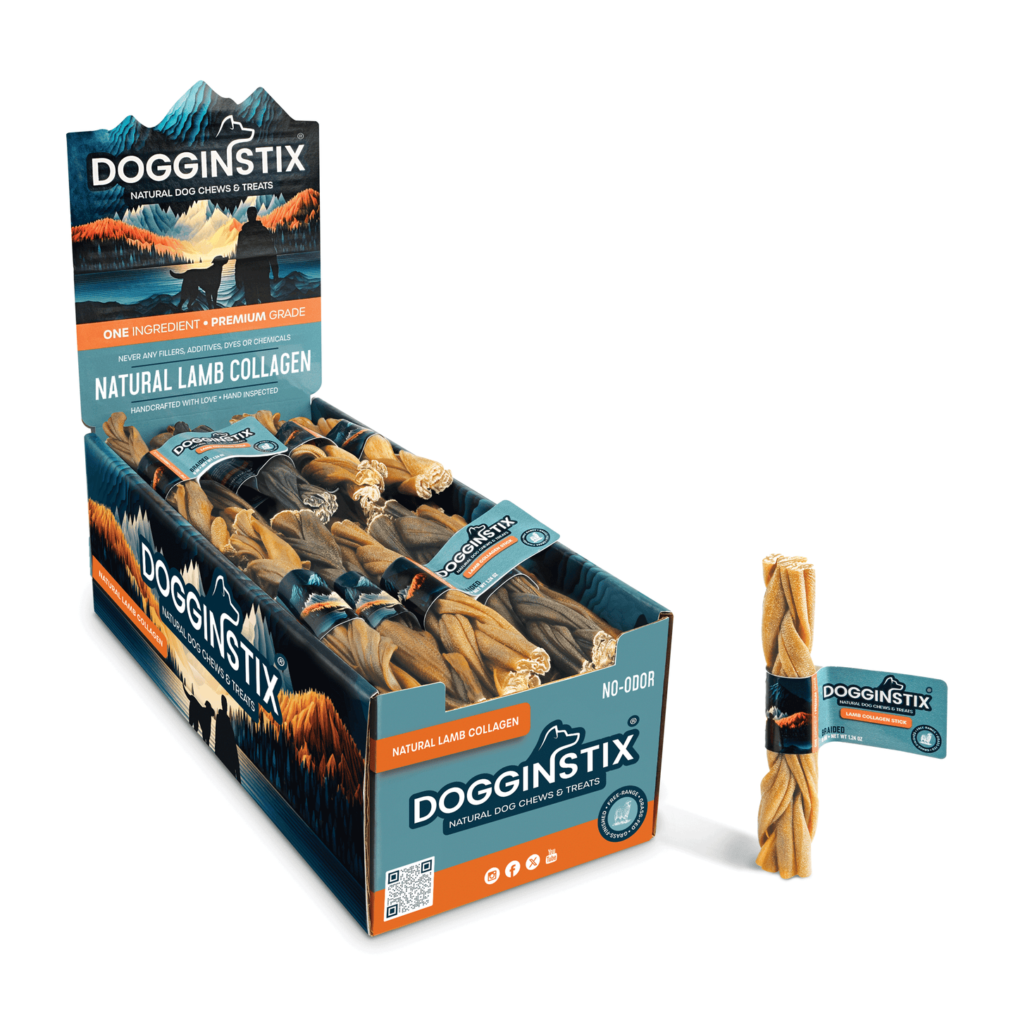 Braided Lamb Collagen 6"- Case of 45
