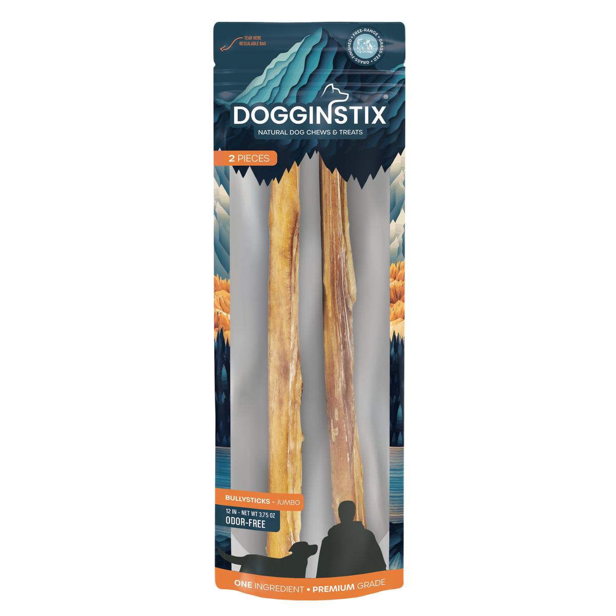 Bully Sticks 12" Jumbo (2 Pack Bag) - Case of 12