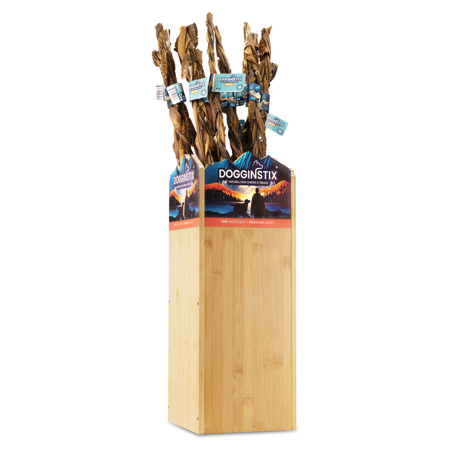 Empty 24" Bamboo Display Box (Fits: Bullysticks 24" Cane, Braided Lamb Collagen 24" & Braided Beef Tripe 24")