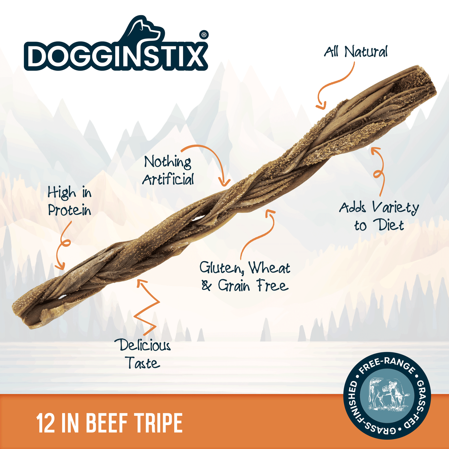 Braided Beef Tripe 12" - Case of 15