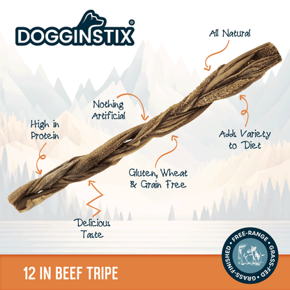 Braided Beef Tripe 12" - Case of 15
