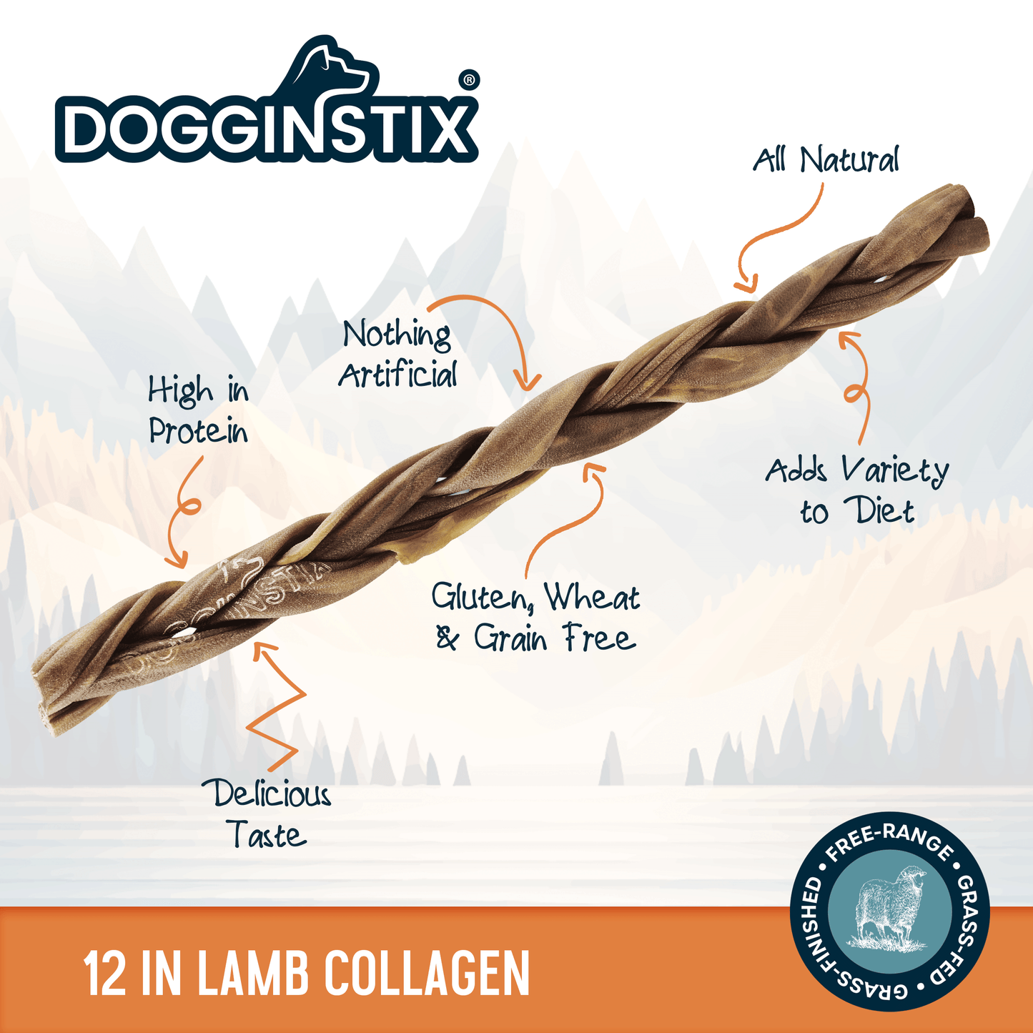 Braided Lamb Collagen 12" - Case of 20