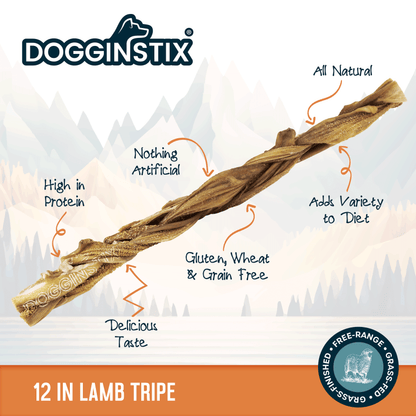 Braided Lamb Tripe 12" - Case of 15