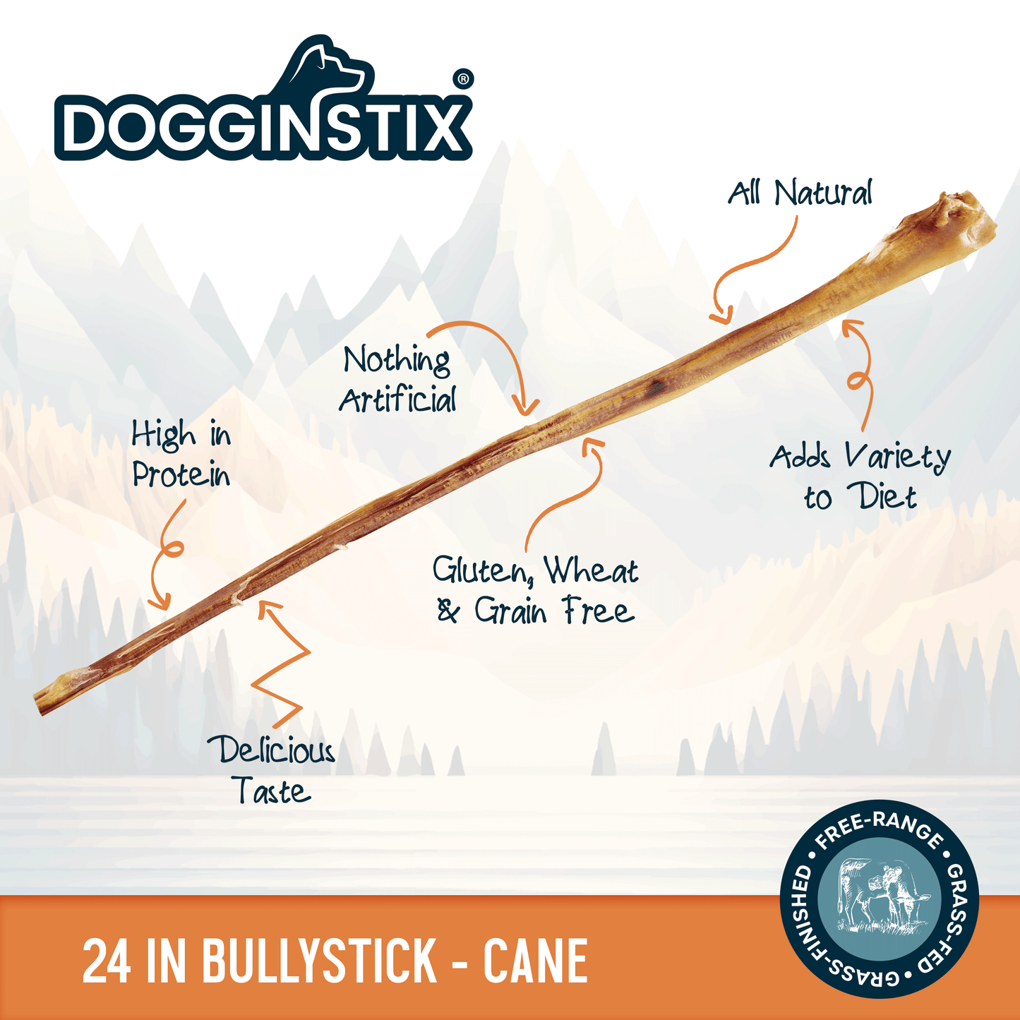 Bully Sticks 24" Cane- Case of 25