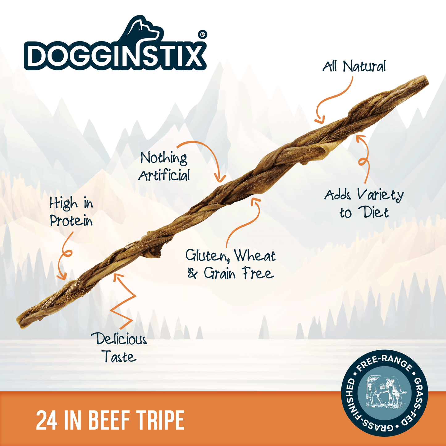 Braided Beef Tripe 24" - Case of 15