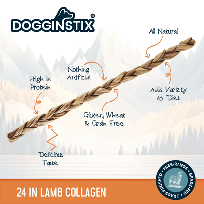 Braided Lamb Collagen 24" - Case of 20