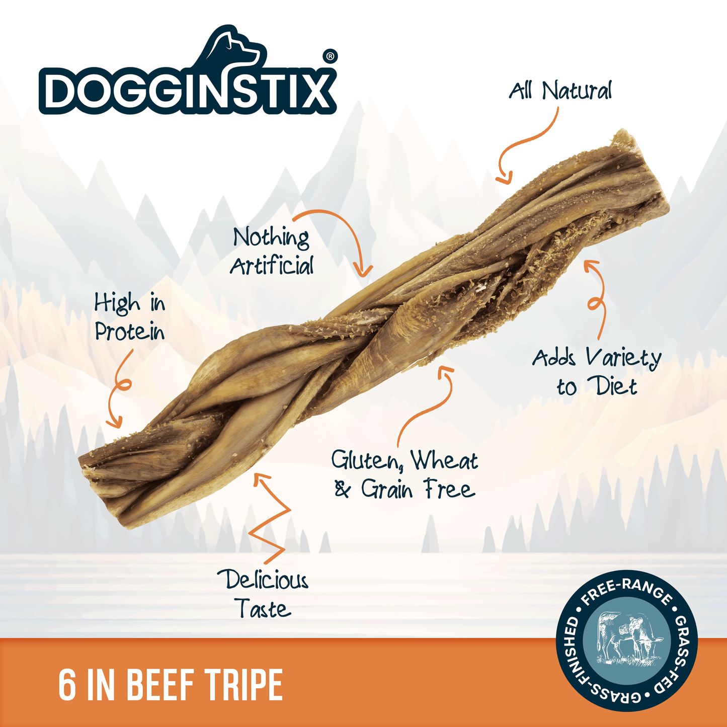 Braided Beef Tripe 6"  - Case of 30