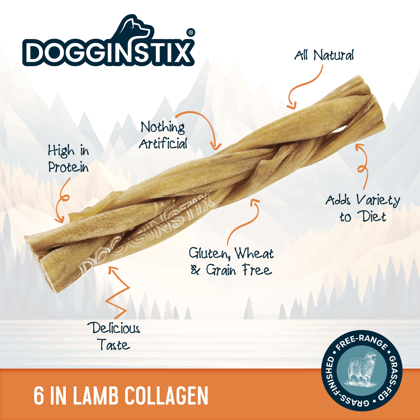 Braided Lamb Collagen 6"- Case of 45
