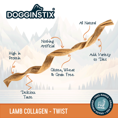 Lamb Collagen Twist 12" - Case of 25