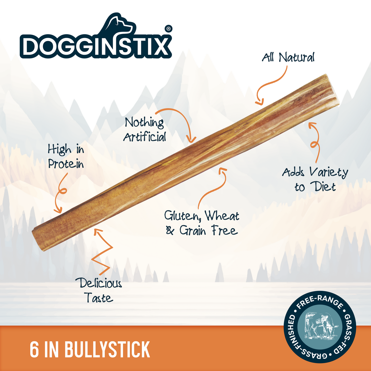 Bully Sticks 6" Standard (5 Pack Bag) - Case of 12