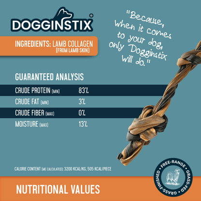 Braided Lamb Collagen Double Knots - Case of 25