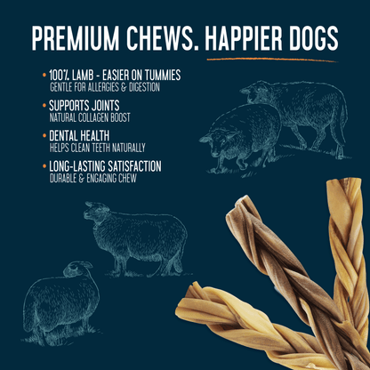 Braided Lamb Collagen 12" - Case of 20