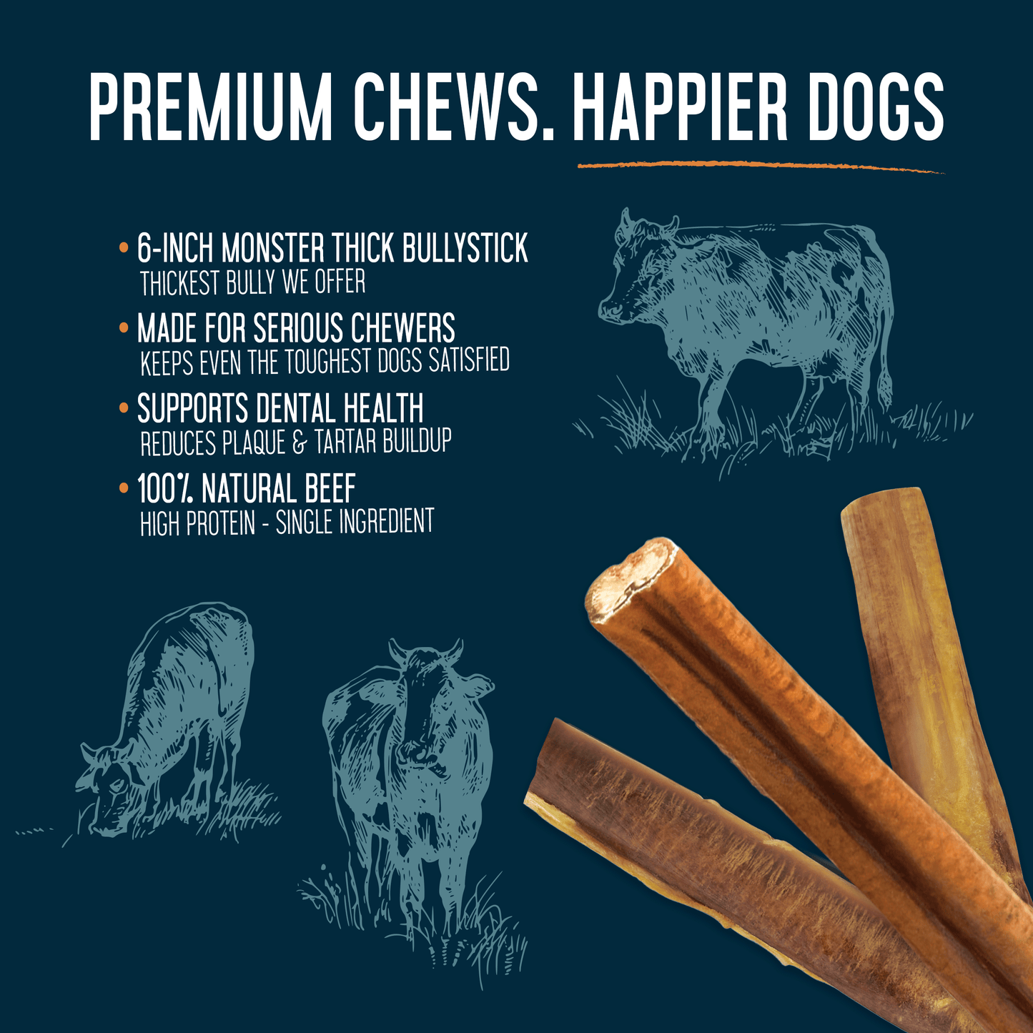 Bully Sticks 6" Monster- Case of 40