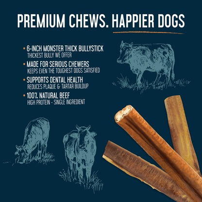 Bully Sticks 6" Monster- Case of 40