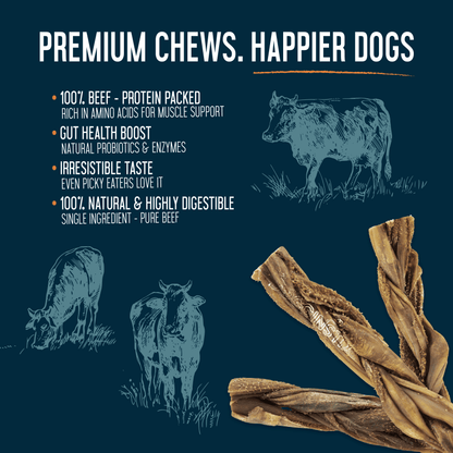 Braided Beef Tripe 6"  - Case of 30