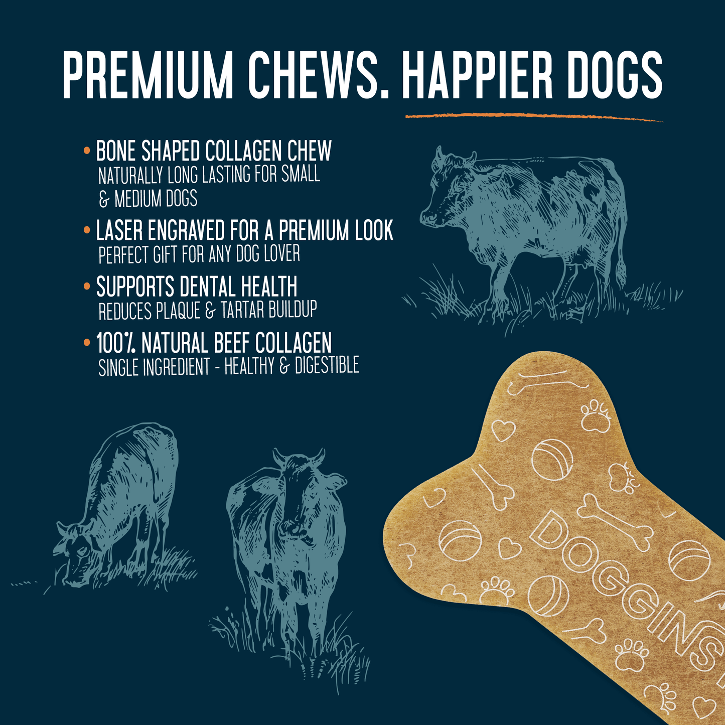 Beef Collagen Collabone  6" - Case of 50