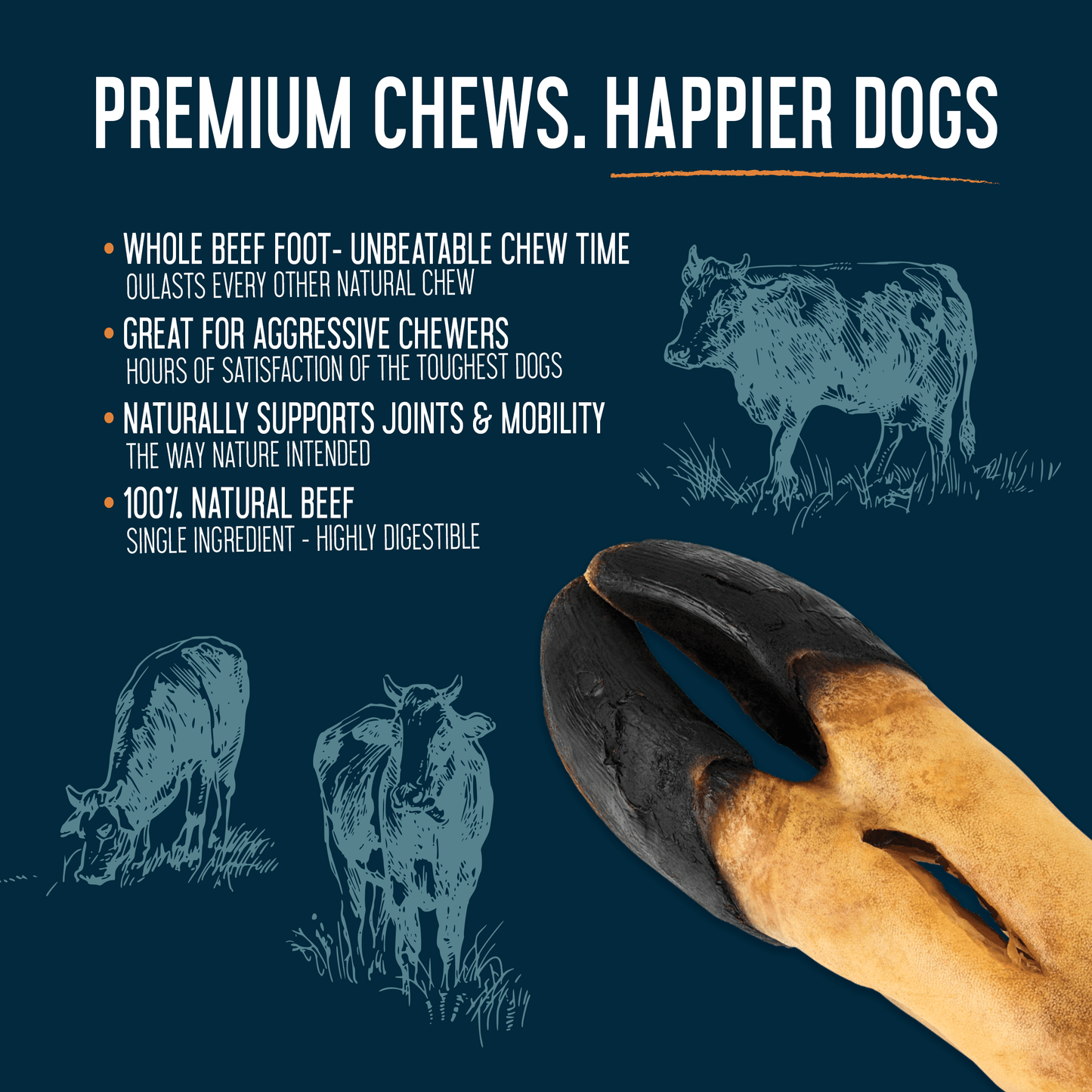 Beef Feet - Odor Free - Case of 20