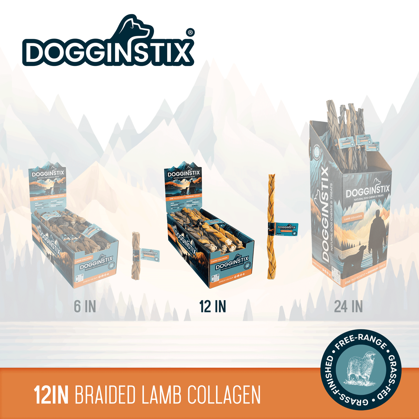 Braided Lamb Collagen 12" - Case of 20