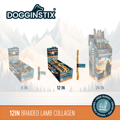 Braided Lamb Collagen 12" - Case of 20