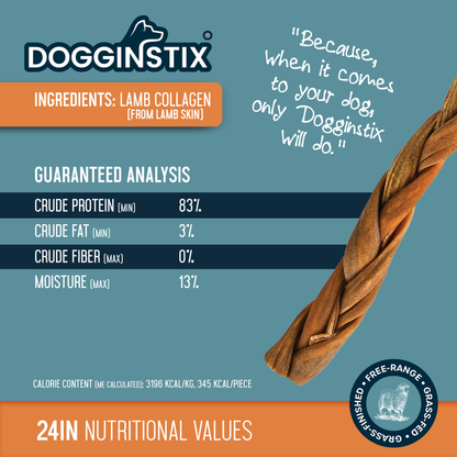 Braided Lamb Collagen 24" - Case of 20