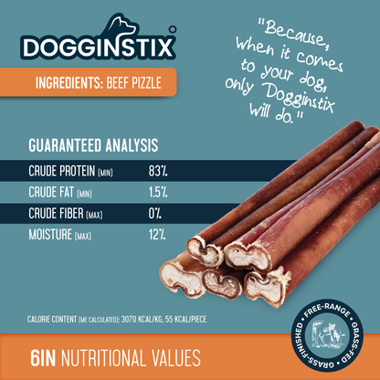 Bully Sticks 6" Standard- Case of 100