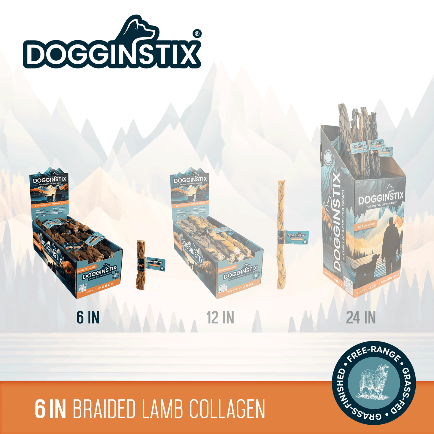 Braided Lamb Collagen 6"- Case of 45